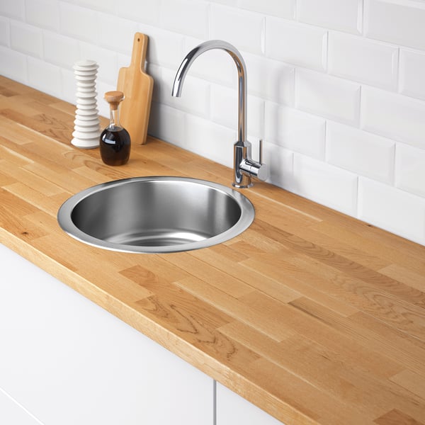 BOHOLMEN Évier à encastrer, 1 bac, acier inox, 18 "
