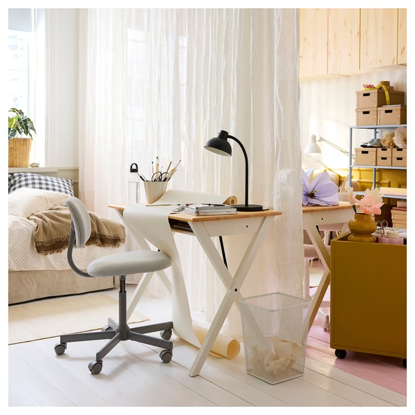 BOLLPOJKE Bureau, pin/blanc, 35 3/8x21 5/8 "