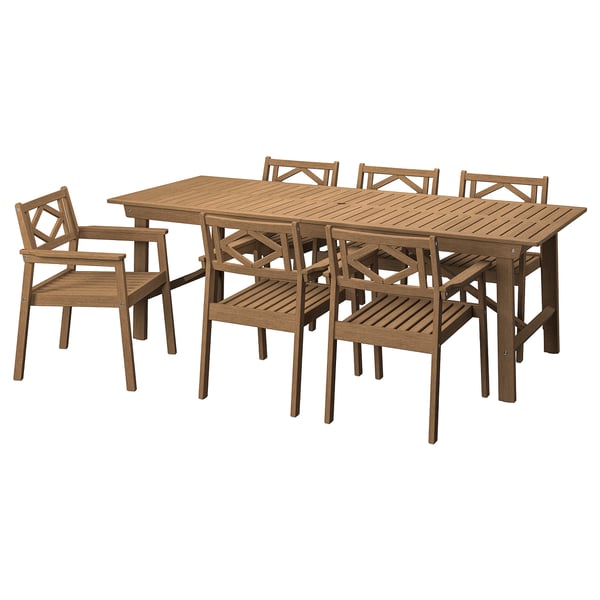 BONDHOLMEN Table+6 chaises accoud, extérieur, brun