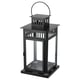 BORRBY Lanterne pour bougie bloc, intérieur/extérieur noir, 17 ¼ "