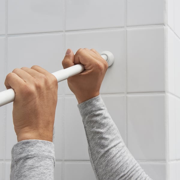 BOTAREN Tringle à rideau de douche, blanc, 47-79 "