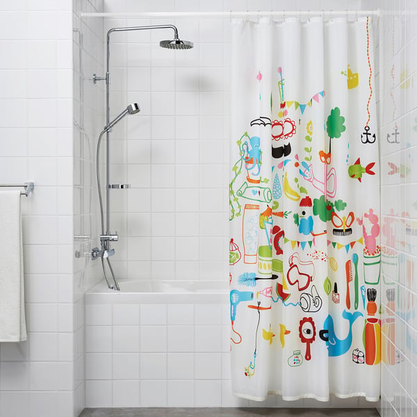 BOTAREN Tringle à rideau de douche, blanc, 47-79 "