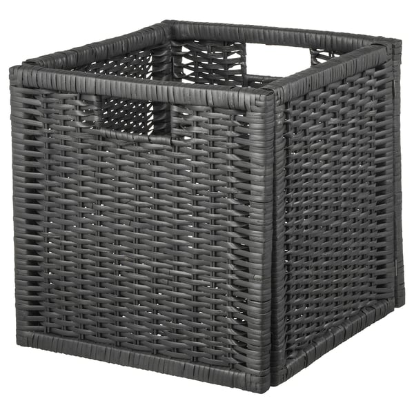 BRANÄS Panier, gris foncé, 12 ½x13 ½x12 ½ "