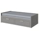 BRIMNES Lit d'appoint, 2 tiroirs/2 matelas, gris/Ågotnes ferme, 1 place