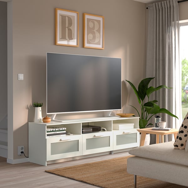 BRIMNES Meuble télé, blanc, 70 7/8x16 1/8x20 7/8 "