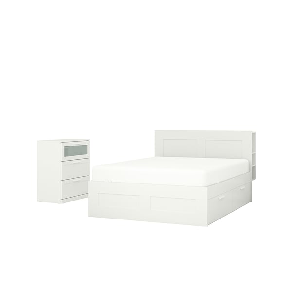 BRIMNES Mobilier chambre, ensemble de 2, blanc, Grand 2 places