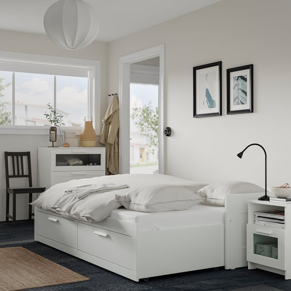 BRIMNES Mobilier chambre, ensemble de 3, blanc, 1 place