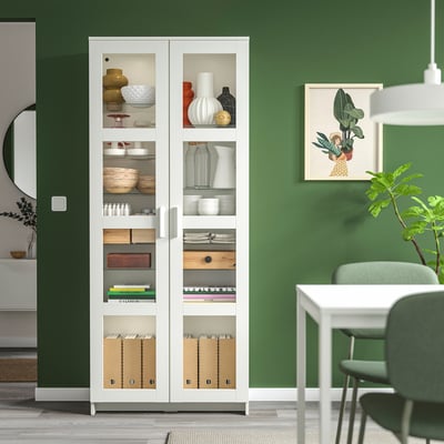 BRIMNES Vitrine, blanc, 31 1/2x74 3/4 "