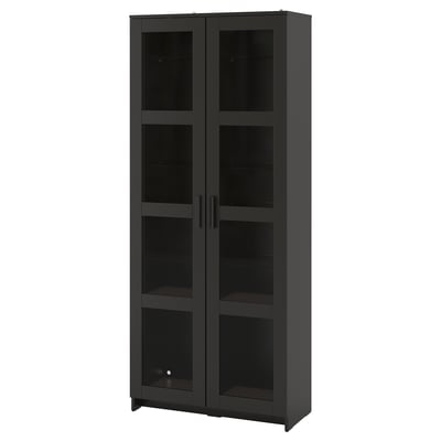 BRIMNES Vitrine, noir, 31 1/2x74 3/4 "