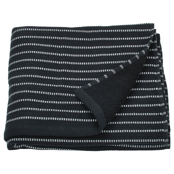 BROKGINST Serviette de bain, noir, 28x55 "