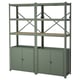 BROR Étagère avec rangement, gris-vert/contreplaqué de pin, 66 7/8x15 3/4x74 3/4 "