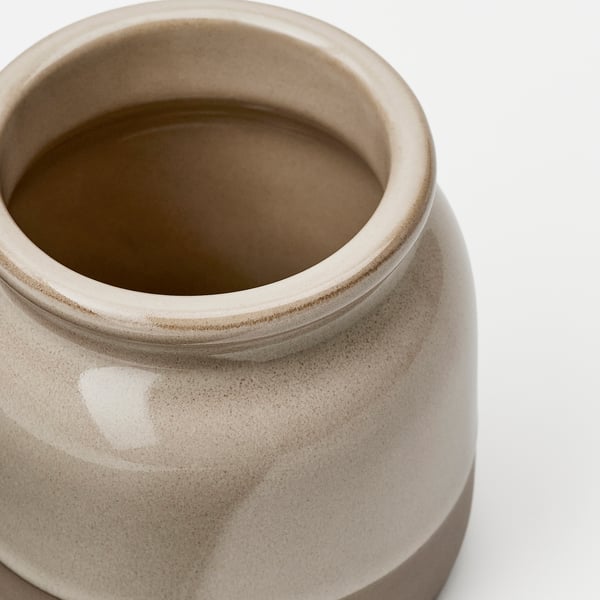 BRUGDHAJ Bocal avec couvercle, beige, 10 oz
