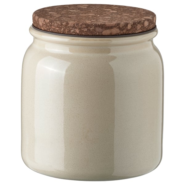 BRUGDHAJ Bocal avec couvercle, beige, 64 oz