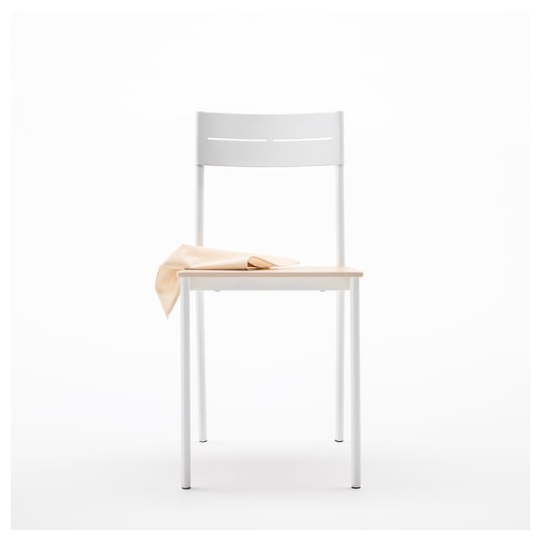 BUSLÄTT Chaise, blanc/pin