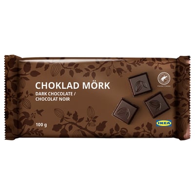 CHOKLAD MÖRK Tablette de chocolat noir, certifié Rainforest Alliance, 4 oz