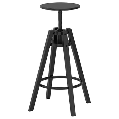 DALFRED Tabouret de bar, noir, 24 3/4-29 1/8 "