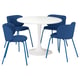 DOCKSTA / KRYLBO Table et 4 chaises, blanc/bleu, 40 1/2 "