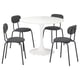 DOCKSTA / SANDSBERG Table et 4 chaises, blanc/Remmarn anthracite, 40 1/2 "