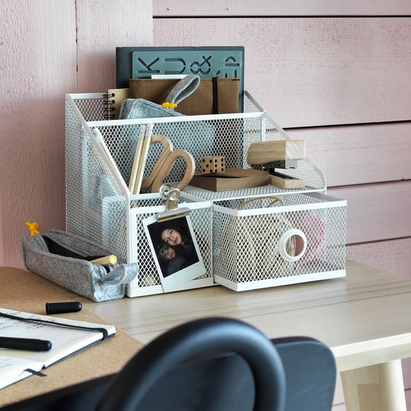 DRÖNJÖNS Range-tout de bureau, blanc, 9 ¾x7 ¾ "