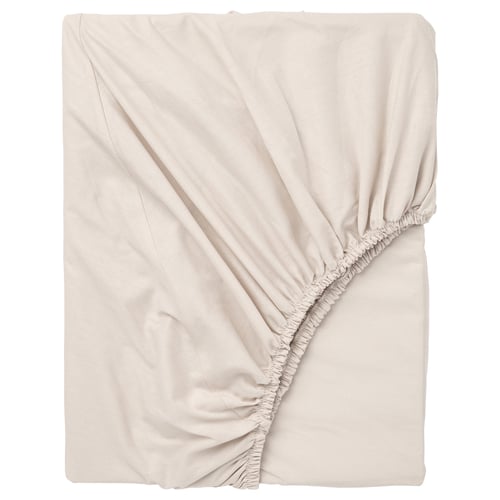 DVALA Drap-housse, beige, Très grand 2 places