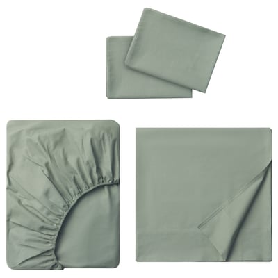DVALA Ensemble draps, gris-vert, Grand 2 places
