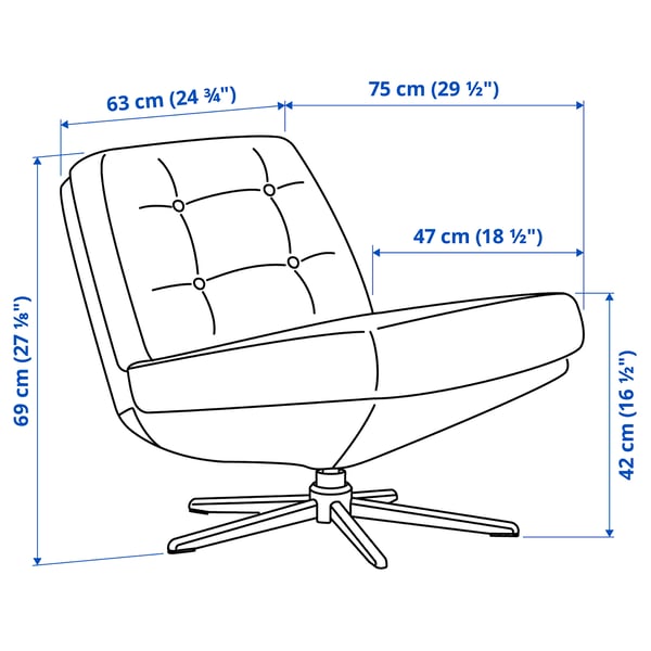 DYVLINGE Fauteuil pivotant, Kelinge vert