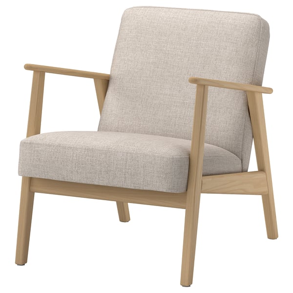 EKENÄSET Fauteuil, eff chêne/Kilanda beige clair