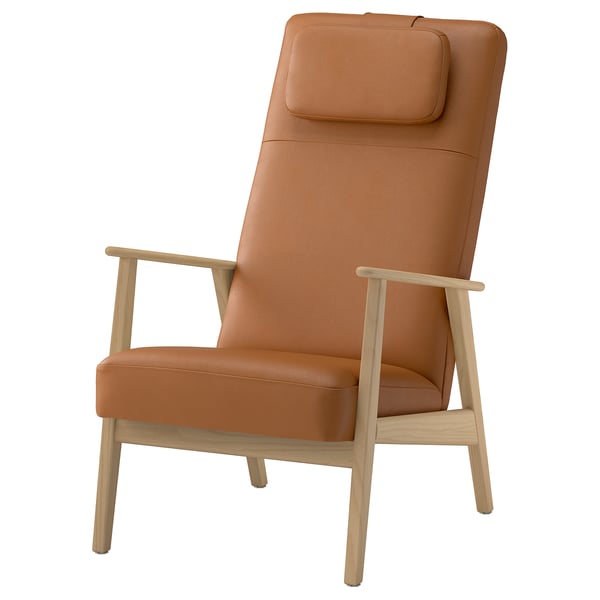EKENÄSET Fauteuil haut, eff chêne/Grann/Bomstad brun doré