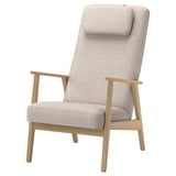 EKENÄSET Fauteuil haut, eff chêne/Kilanda beige clair