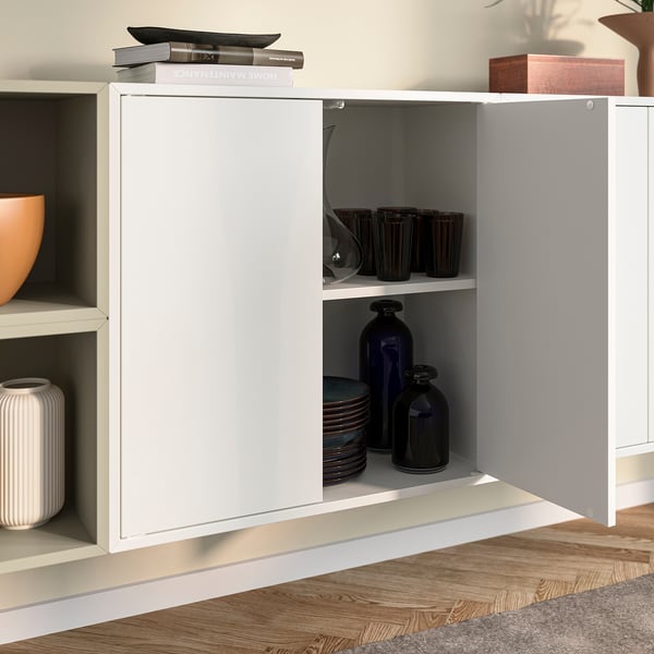 EKET Agencement rangement mural, blanc/beige, 68 7/8x13 3/4x27 1/2 "