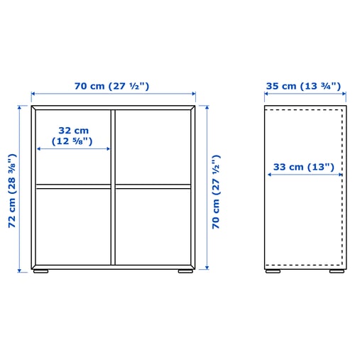 EKET Rangement avec pieds, blanc, 27 1/2x13 3/4x28 3/8 "