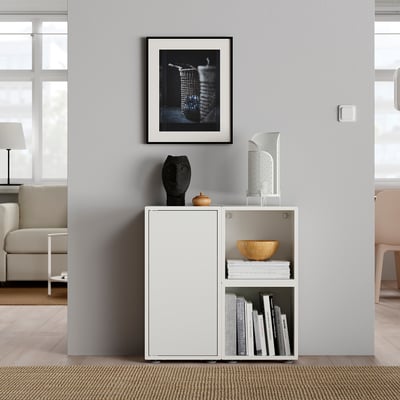 EKET Rangement avec pieds, blanc, 27 1/2x13 3/4x28 3/8 "