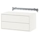 EKET Rangement mural, avec 2 tiroirs/blanc, 27 1/2x13 3/4x13 3/4 "