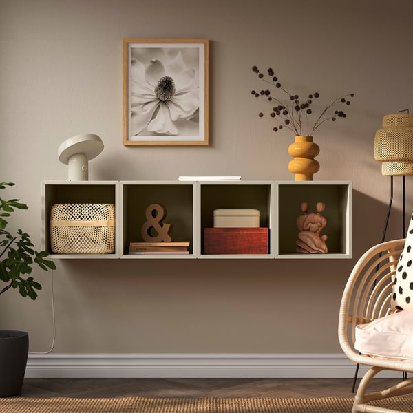 EKET Rangement mural, beige, 55 1/8x13 3/4x13 3/4 "