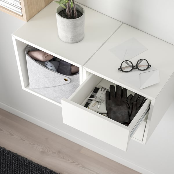 EKET Rangement mural, effet chêne blanchi/blanc, 41 3/8x13 3/4x27 1/2 "