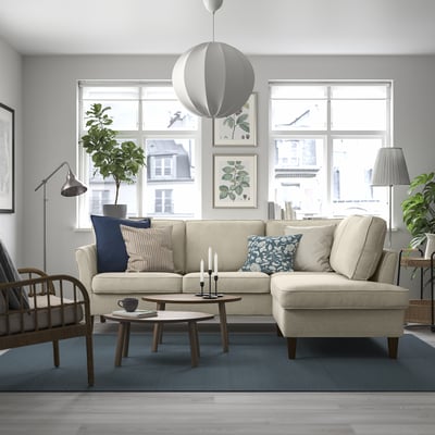 EKHOLMA Canapé d'angle 4pl sans accoudoir, Kilanda beige clair