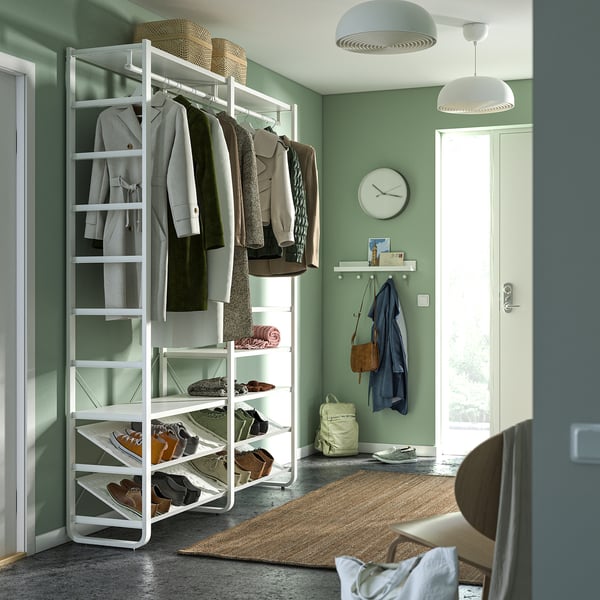 ELVARLI Agencement armoire-penderie, blanc, 64 7/8x15 3/4x85 "