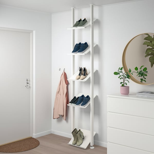 ELVARLI Rangement ouvert, blanc, 20 3/8x14 1/8x87 1/4-137 3/4 "