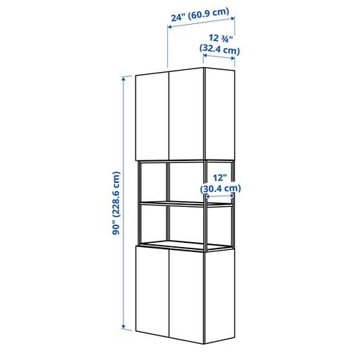 ENHET Rangement, anthracite/blanc, 24x12 3/4x90 "
