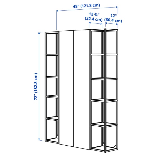 ENHET Rangement, anthracite/blanc, 48x12 3/4x72 "