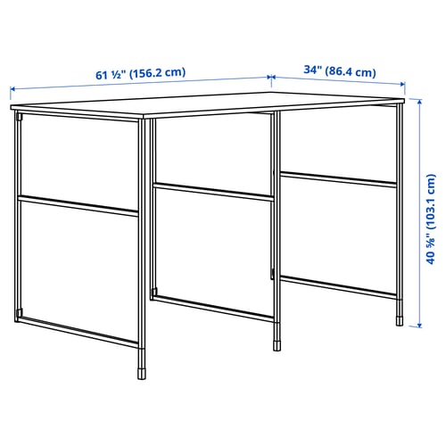 ENHET Rangement, blanc/blanc stratifié, 61 1/2x34x40 5/8 "