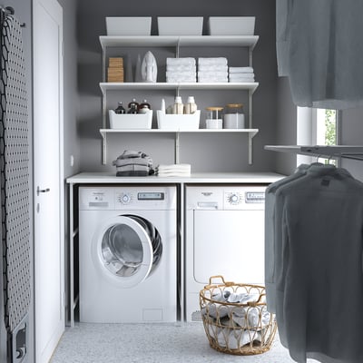 ENHET Rangement, blanc/blanc stratifié, 61 1/2x34x40 5/8 "