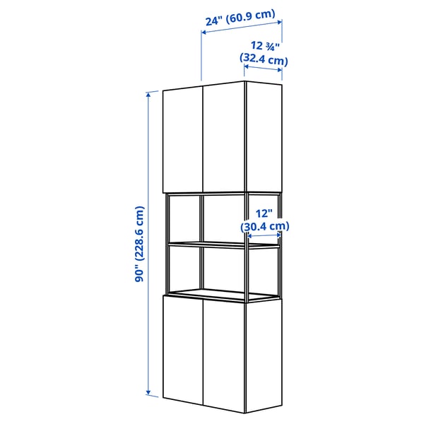 ENHET Rangement, blanc, 24x12 3/4x90 "