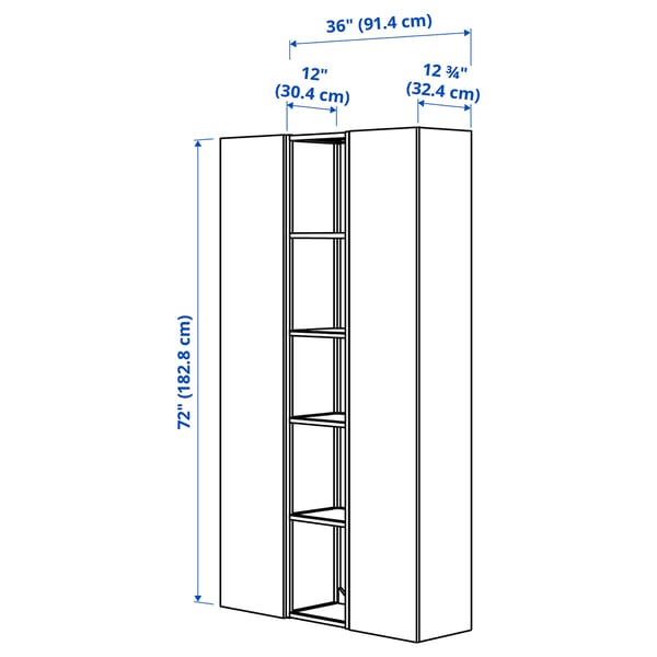 ENHET Rangement, blanc, 36x12 3/4x72 "