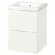ENHET / TVÄLLEN Meuble sdb avec tiroirs/lavabo, blanc, 19 5/8x19 1/8x26 "