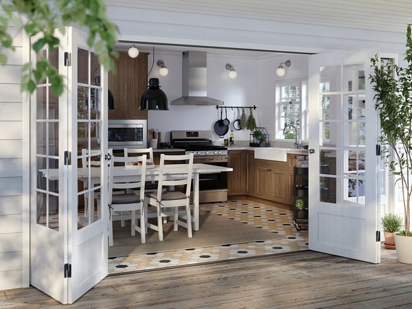 ENKÖPING Façade de tiroir, brun effet noyer, 30x15 "