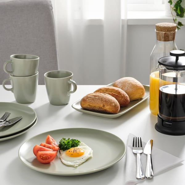 FÄRGKLAR Assiette, mat vert, 10 "