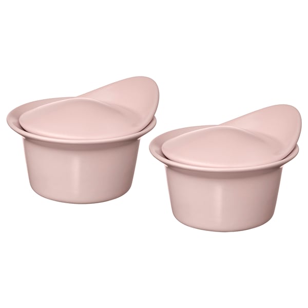 FÄRGKLAR Plat de service/four avec couvercle, mat rose clair, 6.8 oz