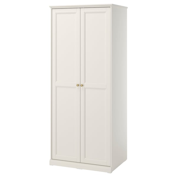 FÅGELFJÄLLET Armoire-penderie 2 portes, blanc cassé, 32 1/4x23 5/8x76 3/8 "