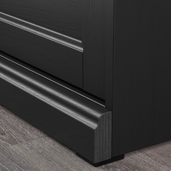 FÅGELFJÄLLET Commode à 4 tiroirs, noir eff chêne, 32 1/4x20 1/8x39 3/4 "